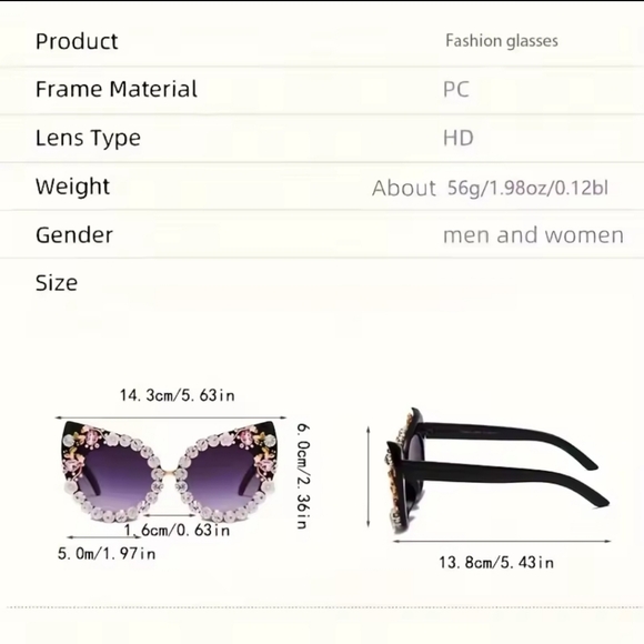 Cat Rhinestone Sunglasses - Picture 4 of 4